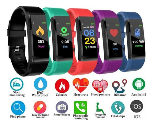 Pulsera Inteligente Bluetooth, Pulsera Impermeable Multifunc