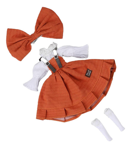 Lindo Conjunto De Ropa De Muñeca Baby Doll Tirantes Naranja