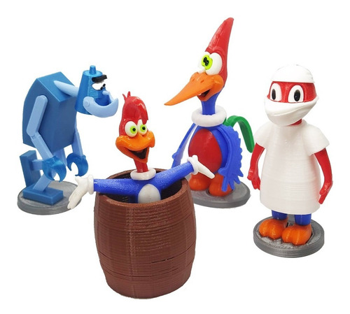 A Turma Do Pica-pau + Rachador Com Carro - Kit Com 5 Bonecos