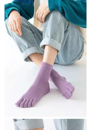 Waa 6 Pares De Calcetines De Algodón De Cinco Dedos Para