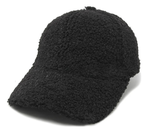 Gorra Corderito Ajustable Con Visera Abrigada Negro L Corderito