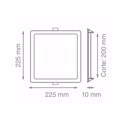 Panel Led Embutir Macroled Pec18 18w Cuadrado Blanco Calido