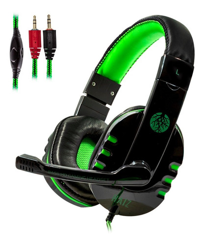 Headset Gamer Fone De Ouvido Haiz Hz-1804 Verde