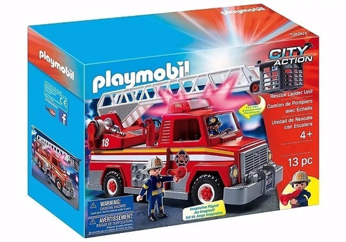 Playmobil Camion De Bomberos Con Luz Y Sonido 5980 Autobomba