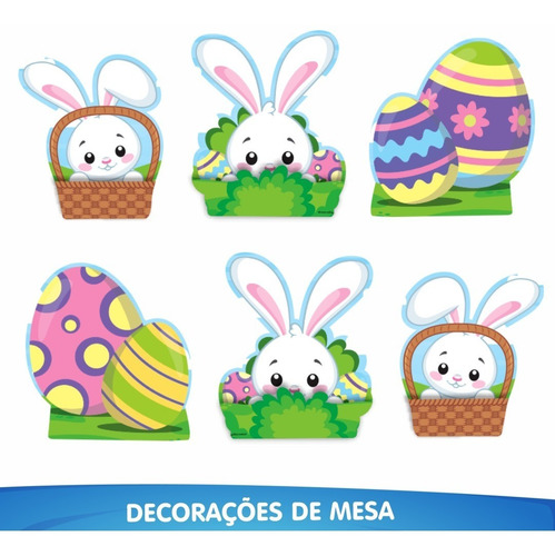 Imagem 8 de 10 de Kit Festa Fácil Feliz Páscoa Do Coelho - Decoração Divertida