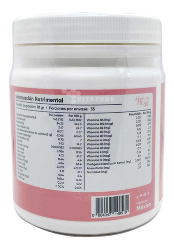 Imagen 5 de 8 de Colágeno Hidrolizado Yeri Mua 350 Gr Limonada Sin Azúcar 3pz