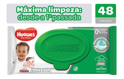 Lenço Umedecido Huggies Max Clean Com 48 Unidades