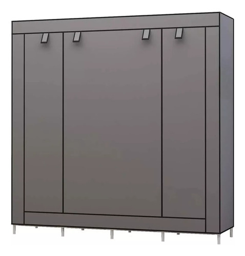 Closet Ropero Armable Practiksa Rack Guardaropa Color Gris Gris Jumbo