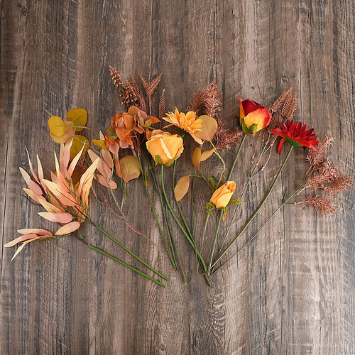 Zh Ramos Flores Artificiales Con Forma Historia Otoño,