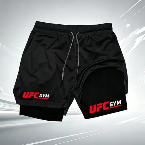 MLB 4829535397 Shorts Masculinos De Compresso Ufc Gym 2 Em 1 De Secagem R JM