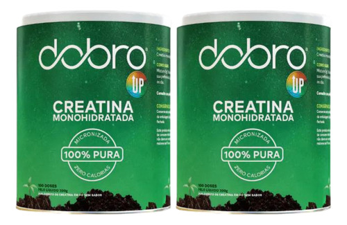 2x Creatina Monohidratada Up Dobro 300g Sabor Sem Sabor