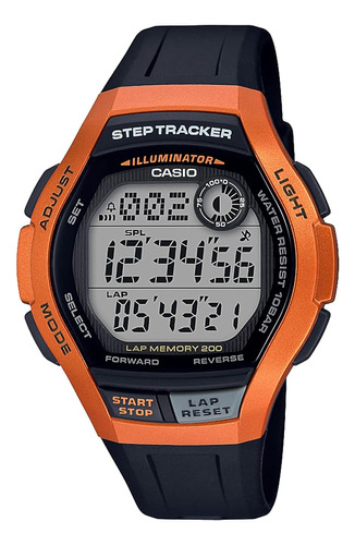 ~? Reloj Casio Collection Sports Walking Series, Naranja, Mo