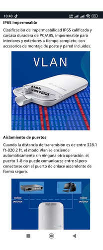 Switch Poe Octide 10 Puertos Para Exteriores Waterproof