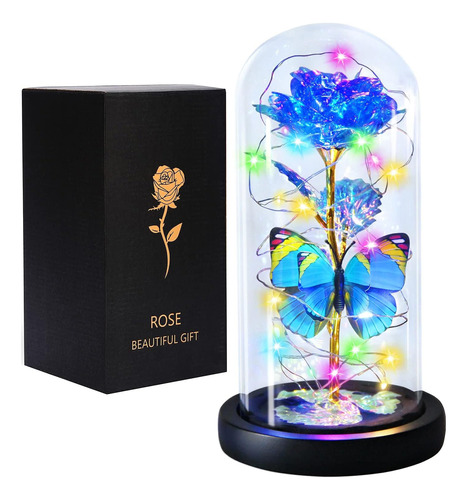 Rosa Eterna Led Encapsulad Cristal Regalo San Valentín Novia