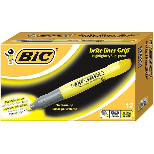 Bic Brite Liner Grip Cincel Resaltador Punta De Cincel