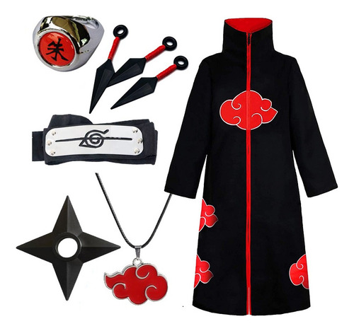 6pcs Naruto Itachi Kit Akatsuki Bata Accesorios De Ropa