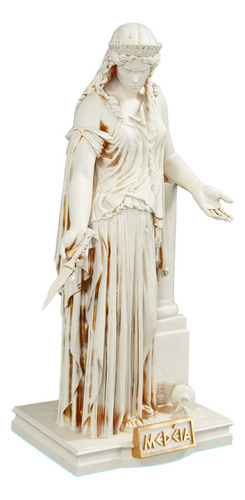 Estátua Medeia Mitologia Grega Estatueta Cor Cor Mármore Dourado