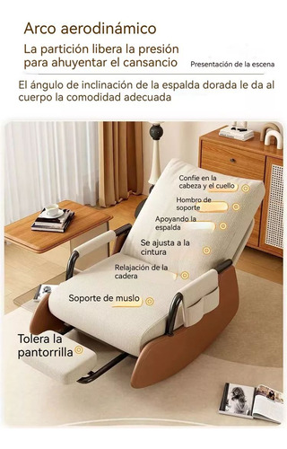 Sillón Reclinable Skyice Premium Beige Rayado Aa074 Beige Rayado