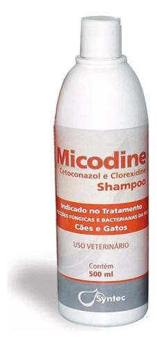 Shampoo Syntec Micodine 500ml Cães E Gatos - Imediato Fragrância Suave Tom De Pelagem Recomendado Todas As Pelagens