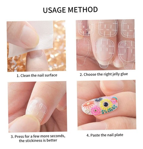 10pestañas De Uñas Adhesivas Pegatinas De Manicura De Doble