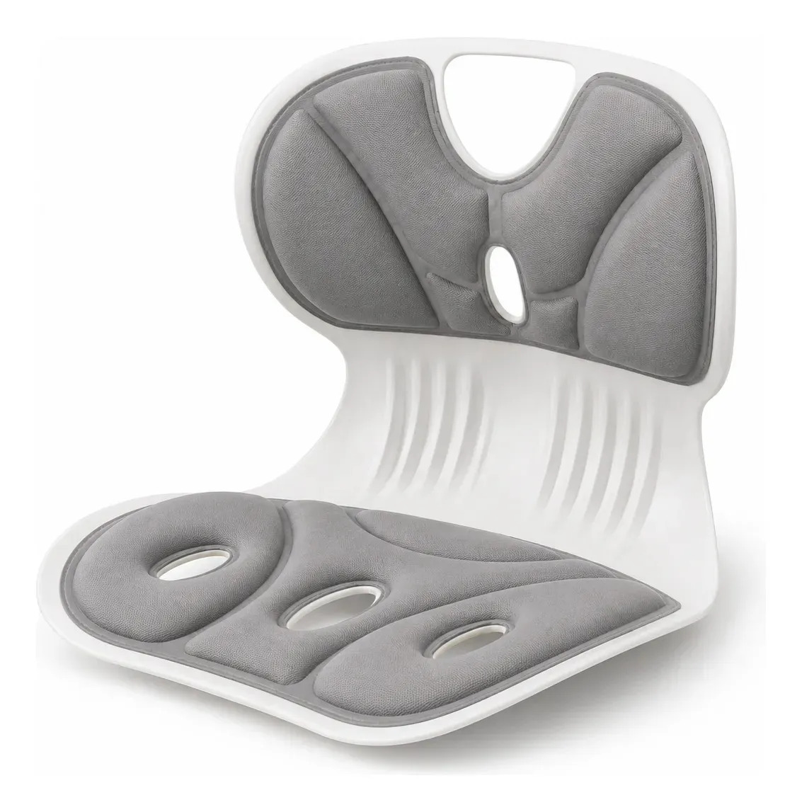 Assento Ergonômico Postural Apoio Lombar Cadeira Home Office Cinza