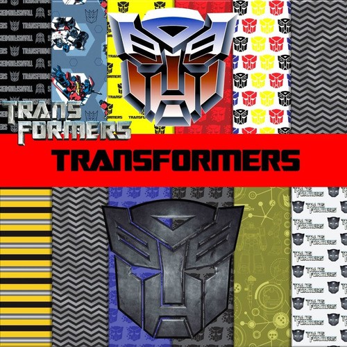 Kit Dígítáll Transformers Clipart Png + Papeles Dígítálles