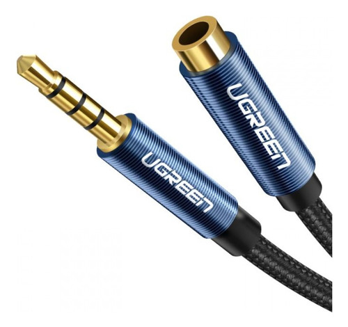 Cable Extensor Audio Auxiliar Plug 3,5 Mm 1 M Negro Ugreen