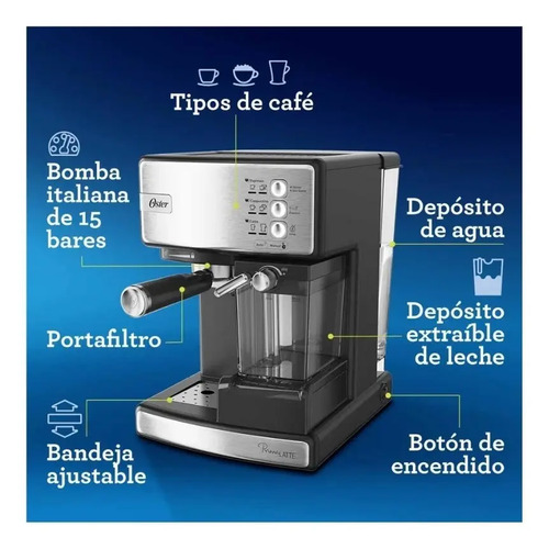 Cafetera Automática De Espresso Plateada Oster® Primalatte | Cuotas sin  interés