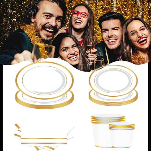 Djzh Srojg Juego De 4 Vasos Y Platos De Papel De Seda Con