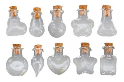 2 0-pack Vacío Transparente Botella De Vidrio Pendiente Diy