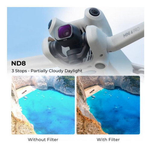 Kit Filtro Nd8+ Nd16+ Nd32+ Nd64 Para Drone Mini 4 Pro K&f