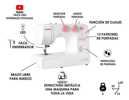 Imagen 3 de 5 de Janome 311 Pg Modelo Aniversario + Regalos Edición Limitada