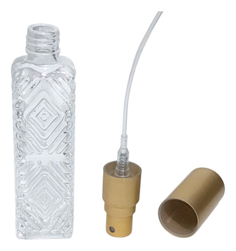 Vidro Detalhado 12ml Porta Perfume Spray + Funil