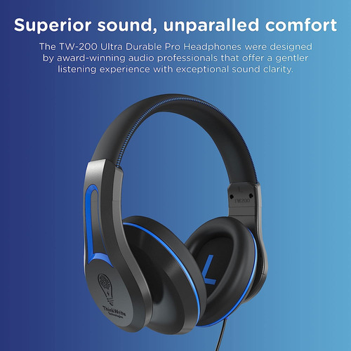 Auriculares Thinkwrite, Duraderos/con Cable/negros