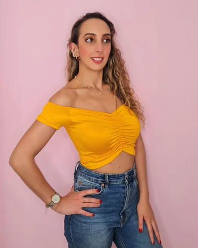 Crop top online cuello bandeja