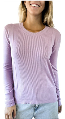 Sweater Lulyna Bremer Con Chapita En Manga Mujer