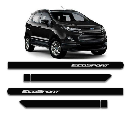 Friso Lateral Ecosport 14 15 16 17 18 19 Preto Ebony Porta