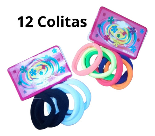 12 Colitas, Goma, Ligas Para El Cabello / Pelo Niña Dama  