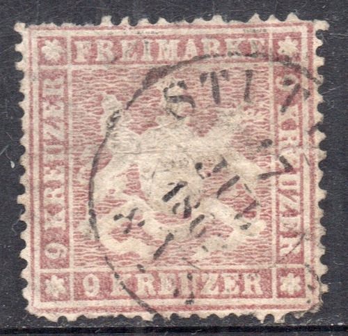 Wurtemberg (alemania) Sello Escudo De Armas X 9 K. Año 1859 