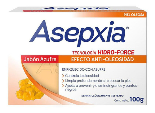 Jabón En Barra Asepxia Azufre X 100 G