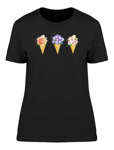 Conos De Helado Con Flores Camiseta De Mujer