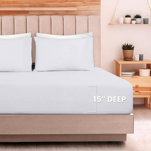 Juego De Ropa De Cama Utopia De 4 Piezas King Blancas