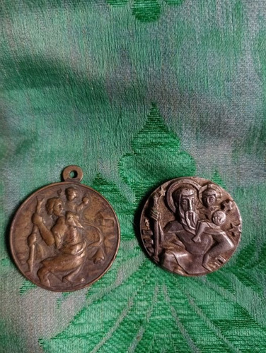 Antiguas Medallas San Cristobal Santo Religioso Bf