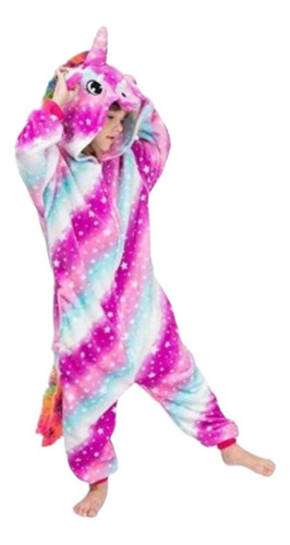 Pijama Y Disfraz Enterito Polar Niña Unicornio Estrella
