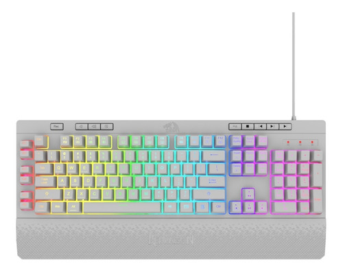 Teclado Semi Mecánico Gamer Redragon Shiva White K512w-rgb Color del teclado Blanco