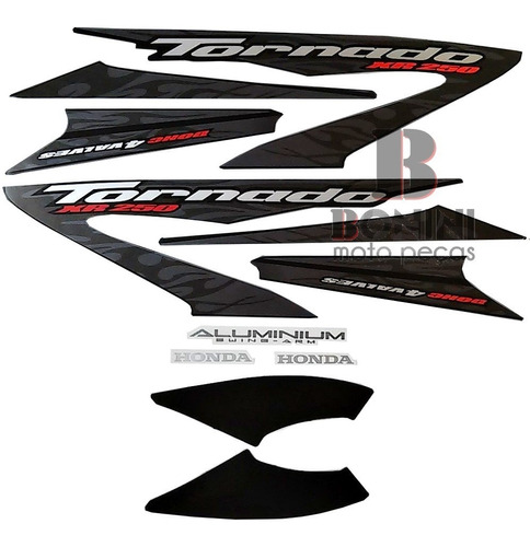 Kit Faixa Adesivo Tornado Xr 250 Preta 2008