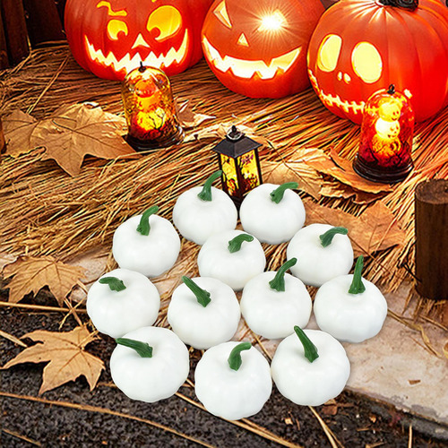 12 Piezas De Calabazas Falsas Modelo Halloween Accesorios M