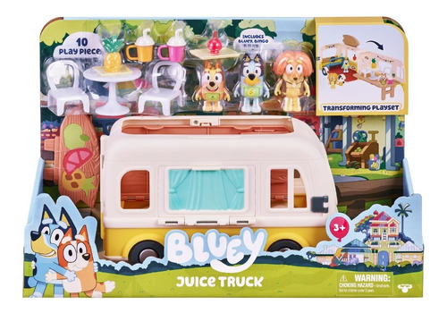 Set De Figuras Con Vehiculo Transformer Bluey Y Bingo