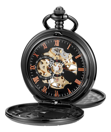 Reloj De Bolsillo Vintage Con Esfera Romana Mecánico Y Regal