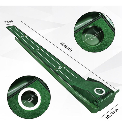 Imagen 9 de 10 de Golf Putting Green Practice Mat Equipo De Entrenamiento Para